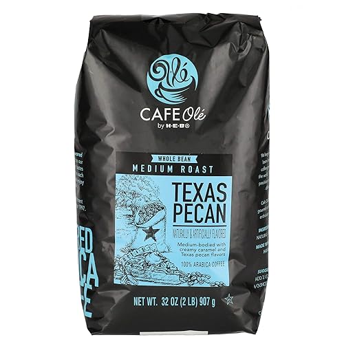 2 set Cafe Ole Texas Pecan Medium Roast Whole Bean Coffee 32 oz