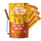 New Primal Rotisserie Chicken Sticks, Zero Sugar High Protein Snack, Gluten Free Whole30 Healthy Snacks, Keto and Paleo Friendly, Jerky Meat Stick