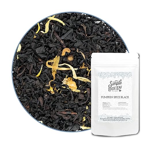 Simple Loose Leaf - Pumpkin Spice Black Tea - Premium Loose Leaf Black Tea - High Caffeine - Spiced and Rich (1 Ounce)