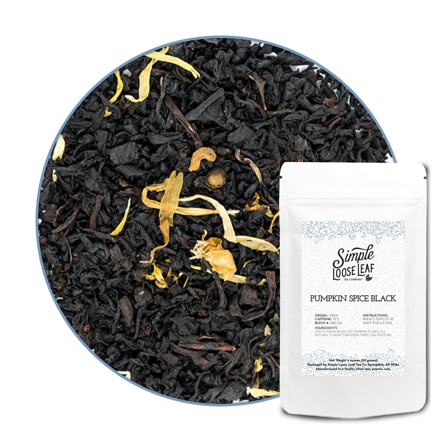 Simple Loose Leaf - Pumpkin Spice Black Tea - Premium Loose Leaf Black Tea - High Caffeine - Spiced and Rich (1 Ounce)
