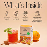 Arbonne Ginseng Energy Supplements - Blood Orange Flavor Fizz Sticks, Energy Boost with Caffeine Powder from Guarana and Green Tea, Delicious