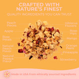Katy’s Peach Bellini Loose Tea - Apple, Peach & Mango - Light Herbal Fruit Tea, Caffeine-Free, Sugar-Free - Hot or Cold Brew Tea - 30+ Cups