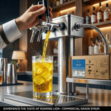 Roaring Lion energy drink (1 Gallon Bag-in-Box Syrup Concentrate) - Box Pours 6 Gallons of Energy Drink - Use with Bar Gun, Soda Fountain or Home