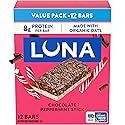 LUNA Bar - Chocolate Peppermint Stick Flavor - Gluten Free Snack Bars - Non-GMO - Protein Bars - Made with Organic Oats - Value Pack (12 Pack)