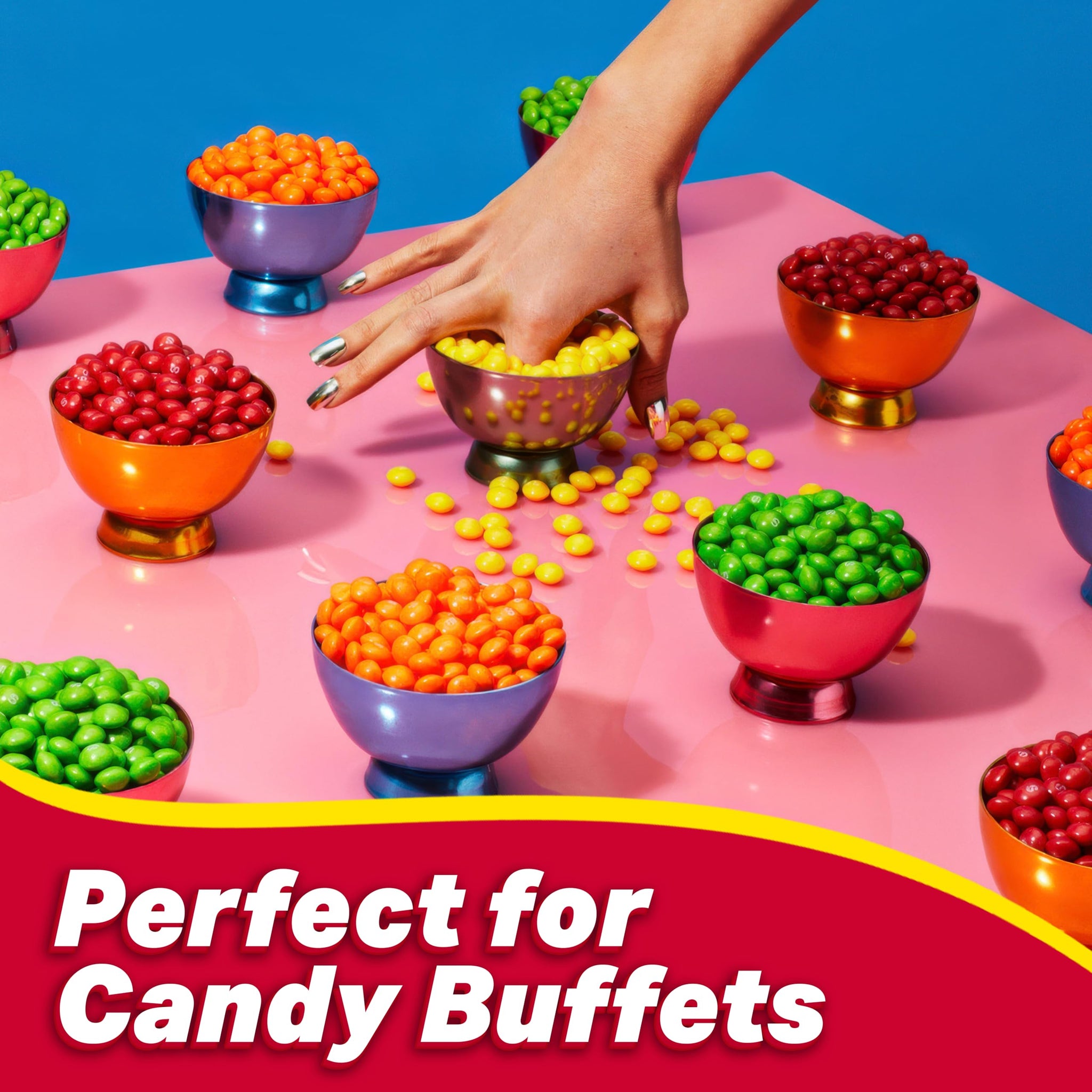 Skitles Original Fun size Chewy Candy 3 Pounds Approx 105 pouches - Skitles Bulk Candy - Bite Size Skitles Candy with Natural & Artificial Flavors