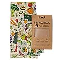 ZWS Essentials Beeswax Wraps, Reusable Cotton Food Storage Set for Kitchen, Lunch, Bread, Snacks, Bowls. Eco-Friendly Plastic-Free Alternative. 3-Pack