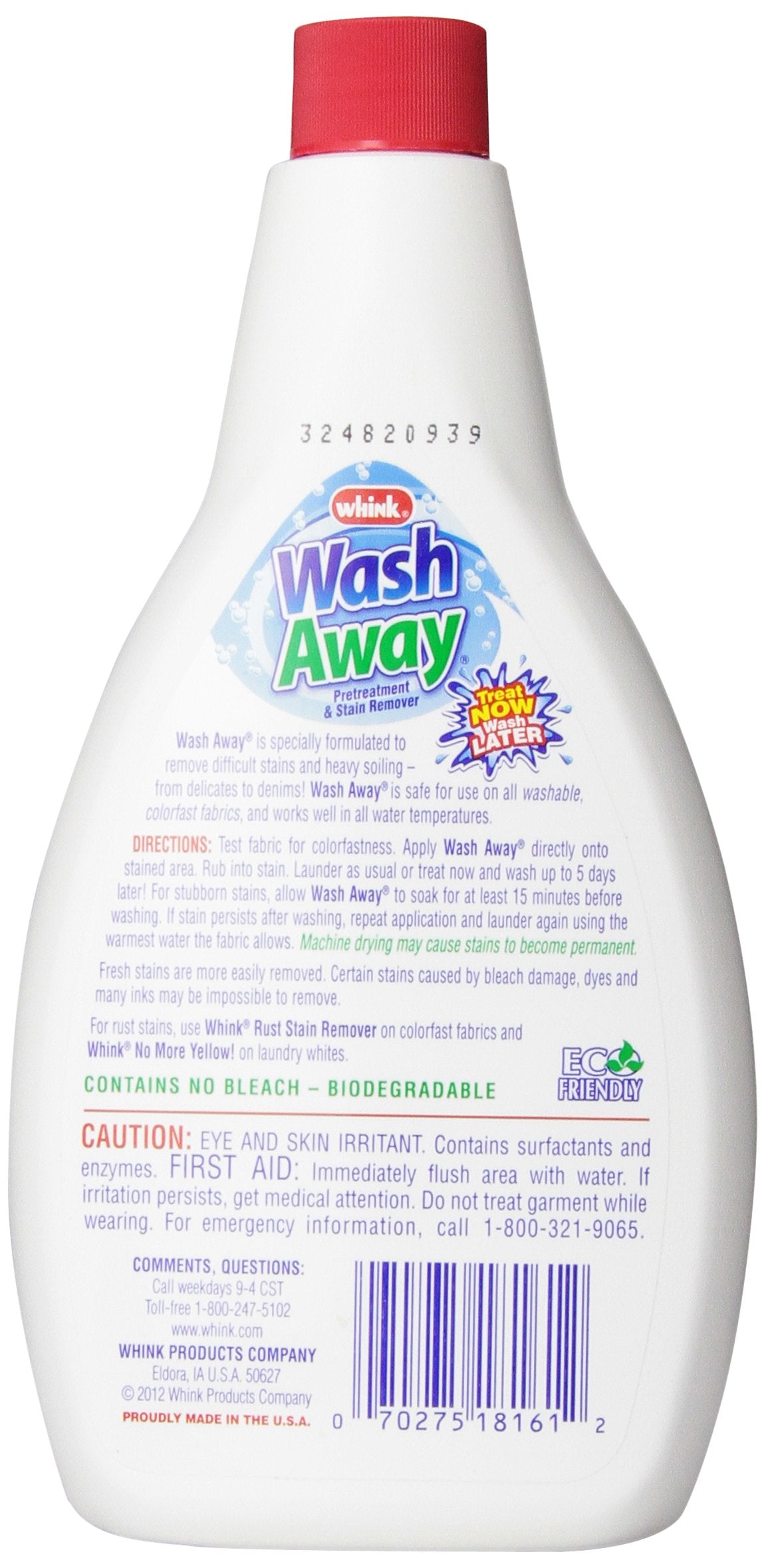 Whink Wash Away Stain Remover, 16 Fl Oz