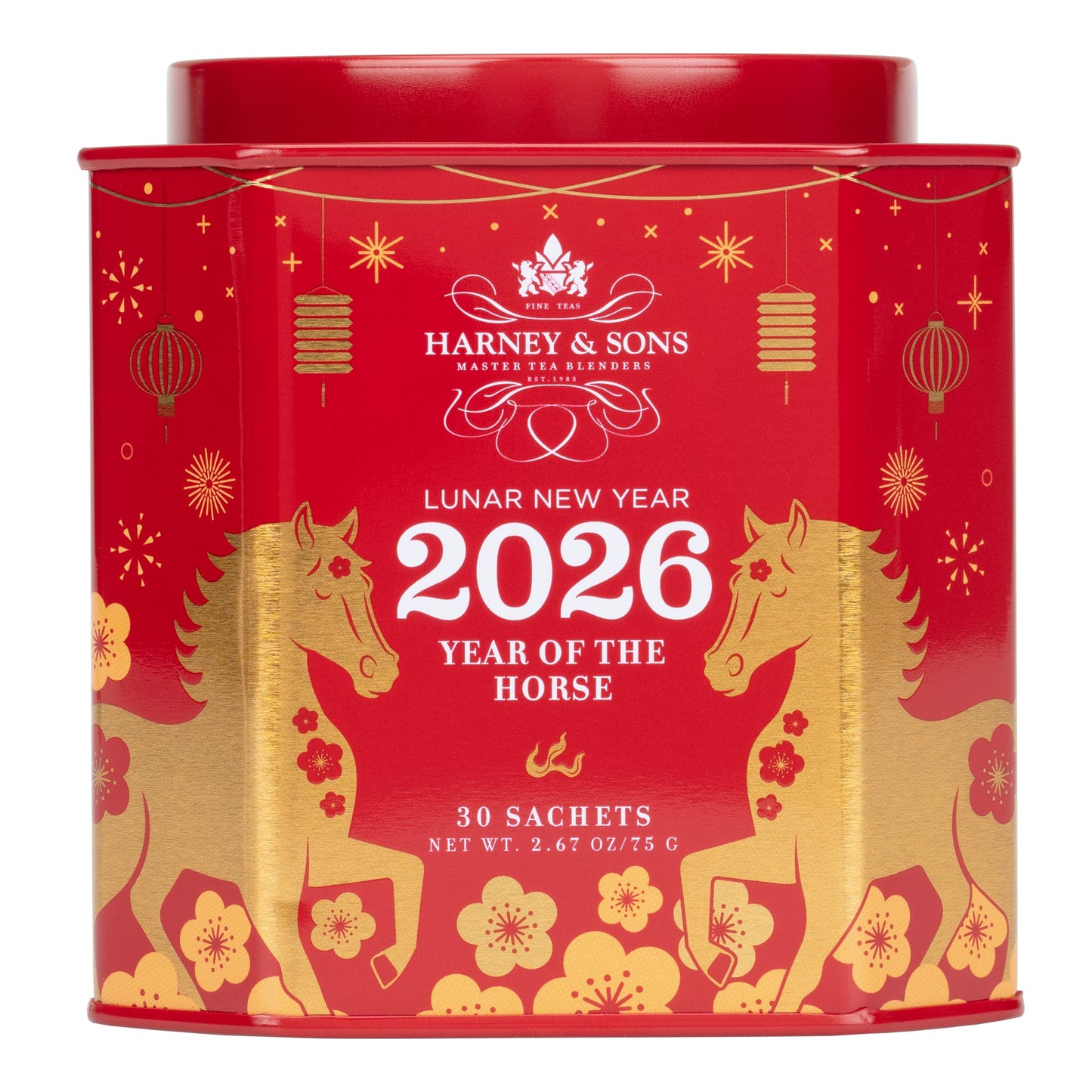 Harney & Sons Lunar New Year 2026 Tea, Year of the Horse, Lunar New Year Gift, Black tea with toasted rice, coconut, sesame and caramel flavor, 30