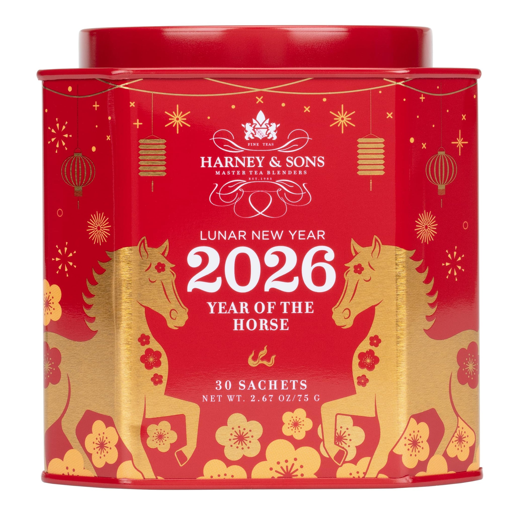 Harney & Sons Lunar New Year 2026 Tea, Year of the Horse, Lunar New Year Gift, Black tea with toasted rice, coconut, sesame and caramel flavor, 30