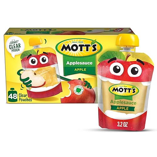 Mott's Original Applesauce, 3.2 Oz Clear Pouches, 48 Count (4 Packs Of 12), No Artificial Flavors, Good Source Of Vitamin C, Nutritious Option For The