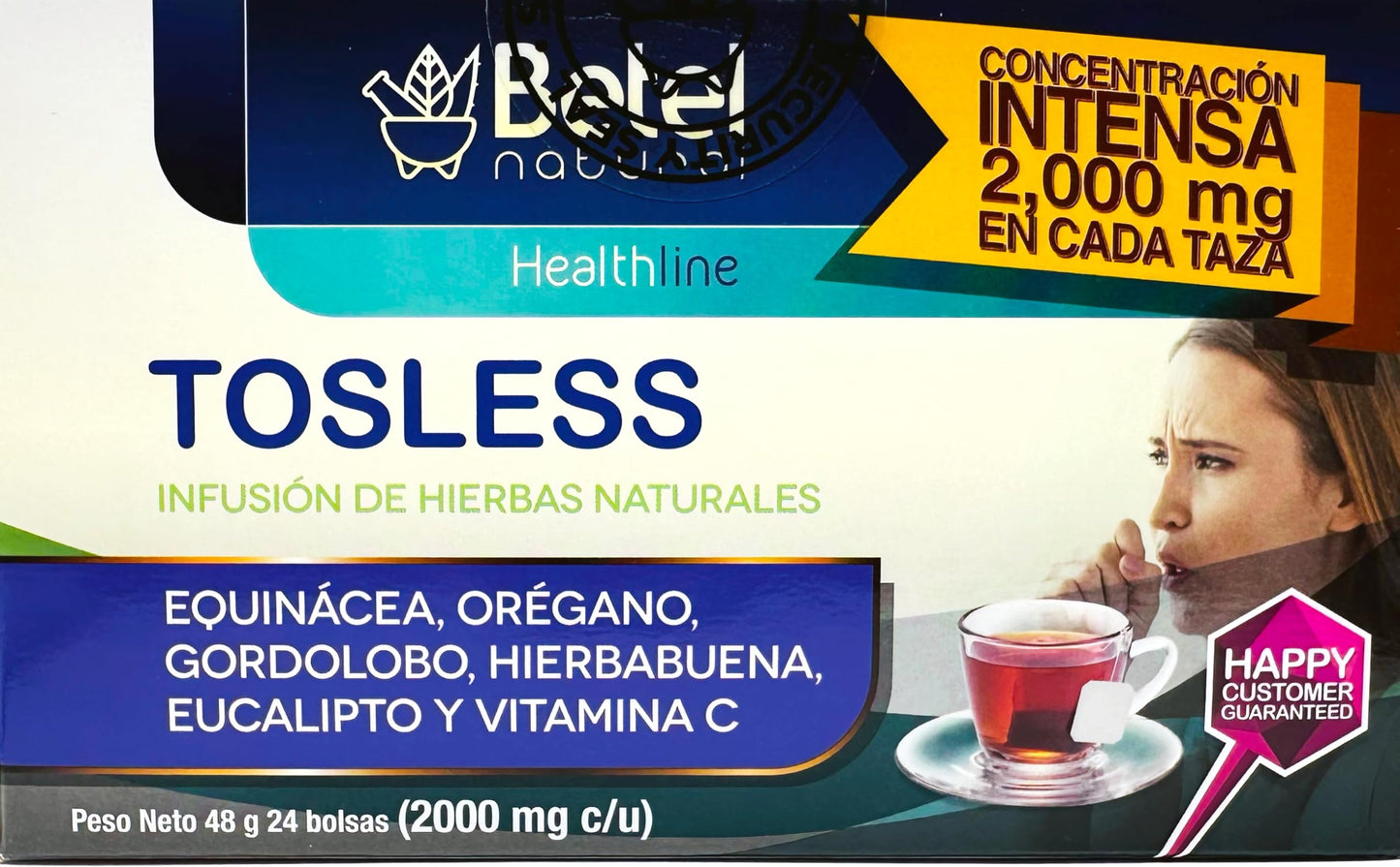 Betel Natural Tosless Tea - All Natural Aid for Cold and Cough - 24 Tea Bags