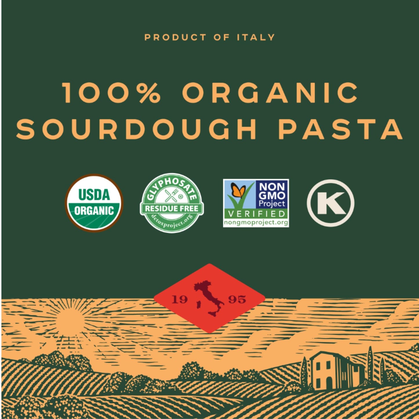 Bionaturae Sourdough Organic Fusilli Pasta - Italian Pasta Noodles, Spiral Pasta, Spiral Noodles, Fusilli Pasta Noodles, Corkscrew Pasta - 12 Ounce