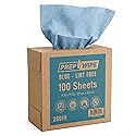 Prep Wipe Lint-Free Cleaning Towels | Heavy Duty, Solvent Resistant Wipes for Auto Body & Industrial Prep | 100 Pack, 9" x 17", Blue 26019