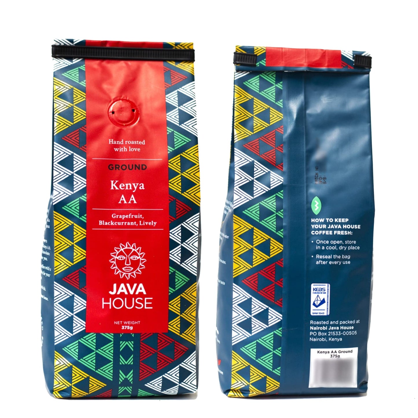 Java House Africa Kenya AA Ground Coffee Beans - Fresh Roasted, 100% Single Source Fair Trade With Verifiable Kenya Mark of Origin (13.23oz/375gms)