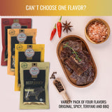 Aufschnitt Grass Fed Beef Jerky - Low Sodium, Certified Kosher - Made in USA - Keto Friendly - 5 Pack, Variety Pack