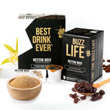 Better Buzz Best Drink Ever Vanilla Latte Single Serve Kit 24ct.,12 Medium Roast Coffee Pods (Buzz Life) & 12 (Vanilla Buzz) Coffee Creamer Powder