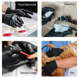 Red by Kiss 8Pcs Black Vinyl Gloves, Disposable, Latex Free, Powder Free, Multi-functional Gloves, Cleaning Service Gloves (Small)