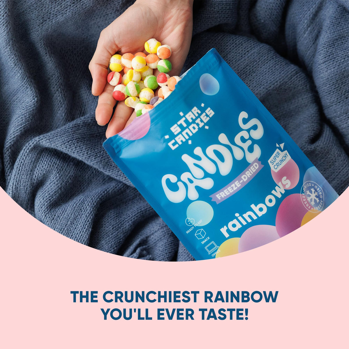 Star Candies Freeze Dried Rainbow Candies | Super Crunchy Freeze Dried Candy | Full Flavour Freeze Dried Dessert great for Birthday Parties | Freeze