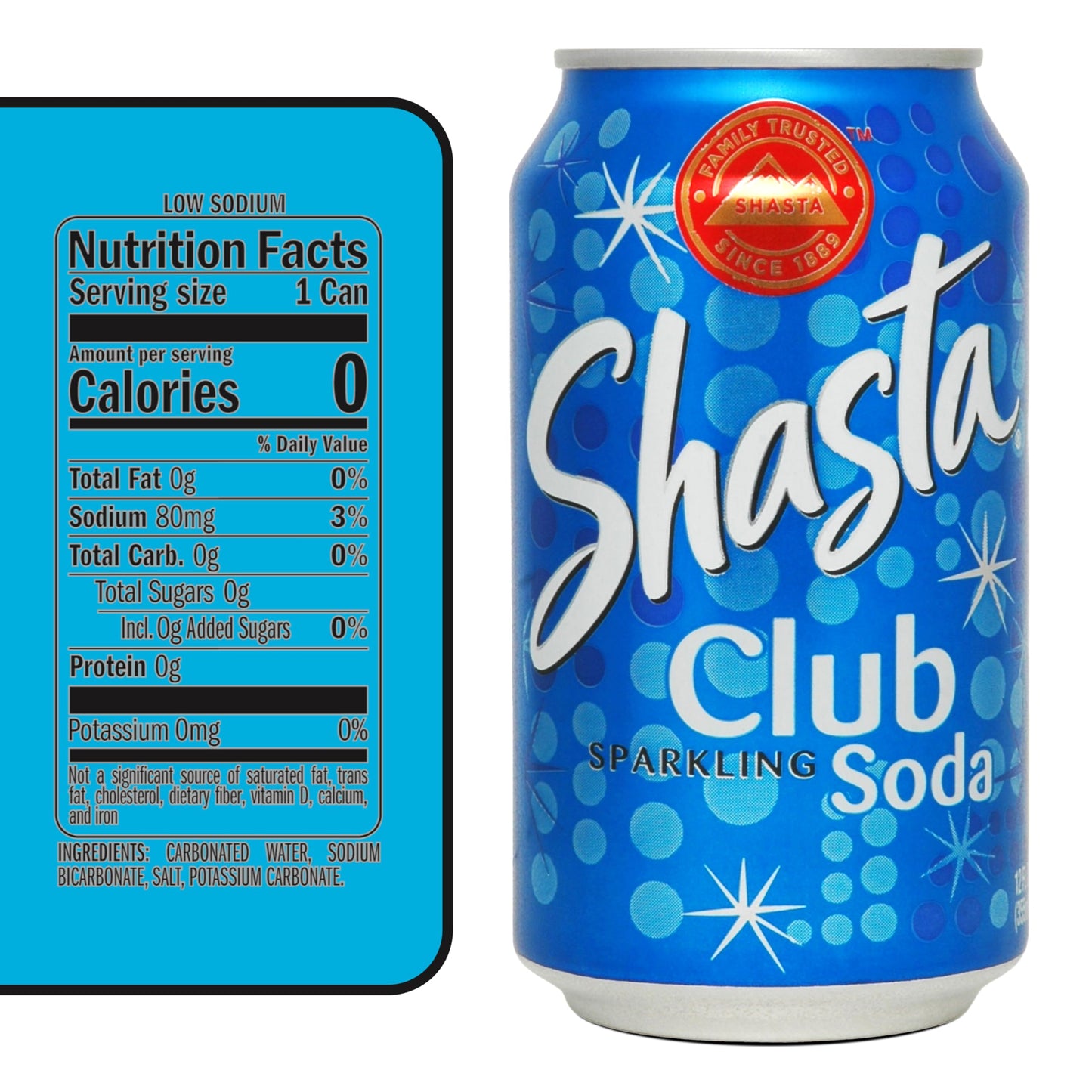 Shasta Club Soda | 12-Pack of 12oz Cans | Crisp & Clean Carbonated Mixer | No Sugar, No Caffeine | Perfect for Cocktails or Sipping Straight