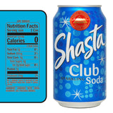 Shasta Club Soda | 12-Pack of 12oz Cans | Crisp & Clean Carbonated Mixer | No Sugar, No Caffeine | Perfect for Cocktails or Sipping Straight