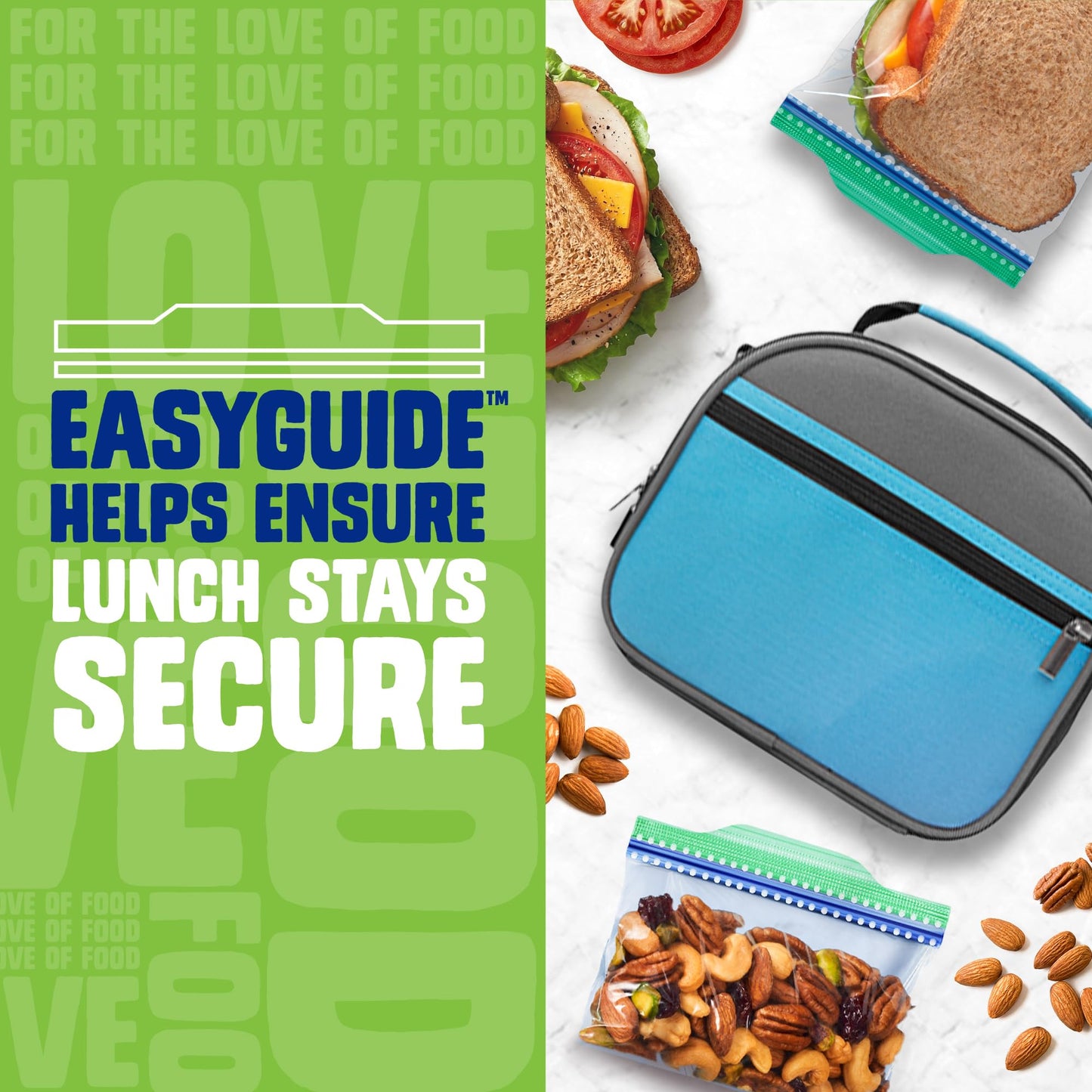 Ziploc Sandwich and Snack Bags with EasyGuide Texture, Plastic Storage Bags with Grip 'n Seal Technology, 105 Bags Total
