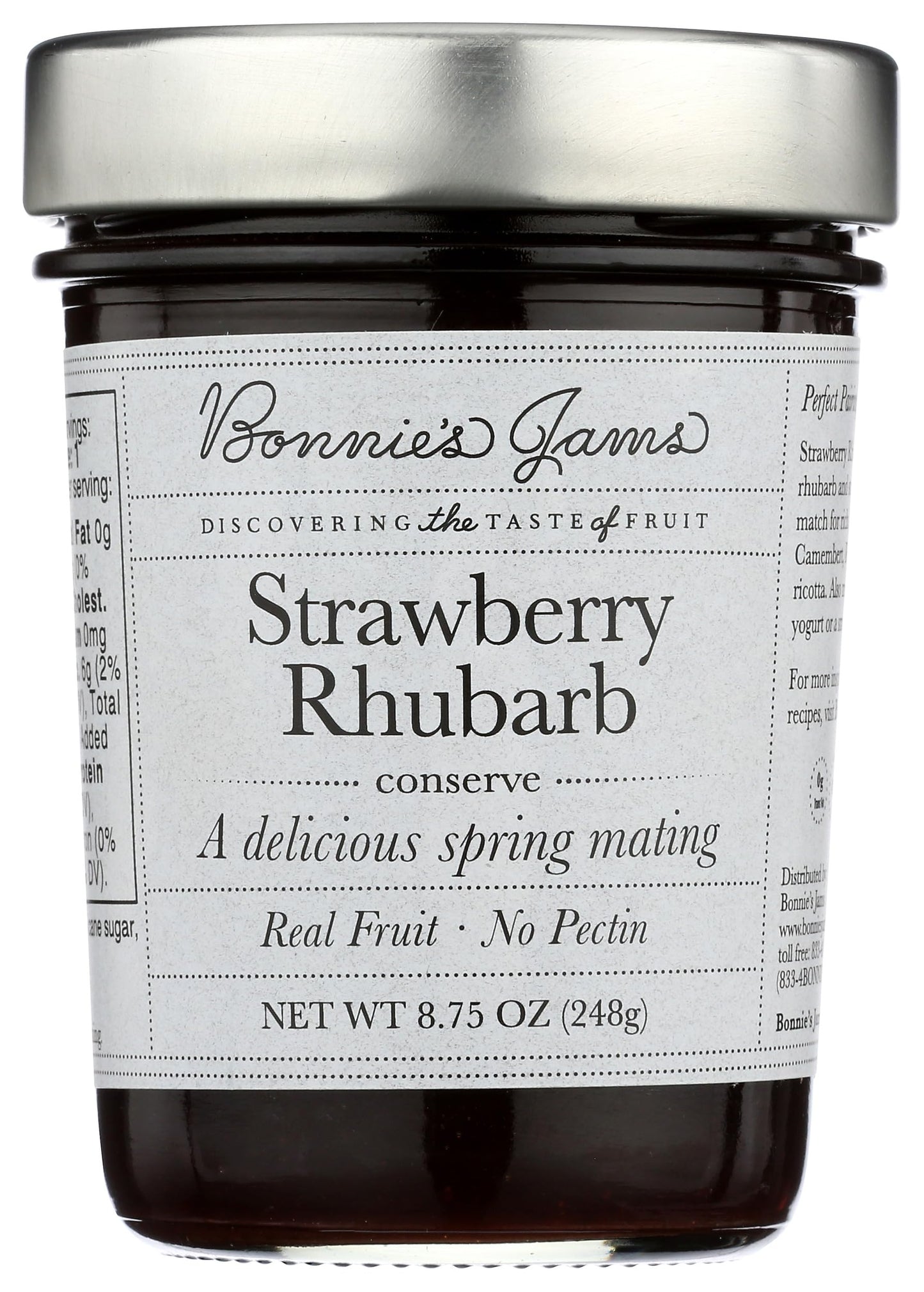 Bonnie's Jams, Strawberry Rhubarb Jam, 8.75 Ounce