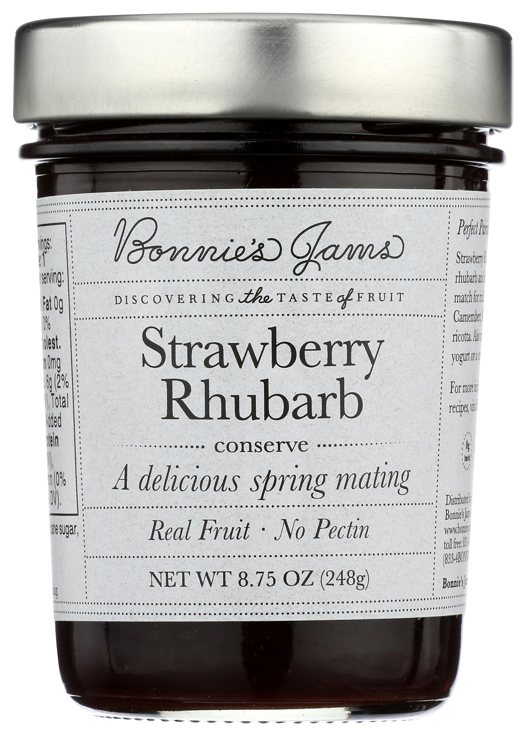 Bonnie's Jams, Strawberry Rhubarb Jam, 8.75 Ounce