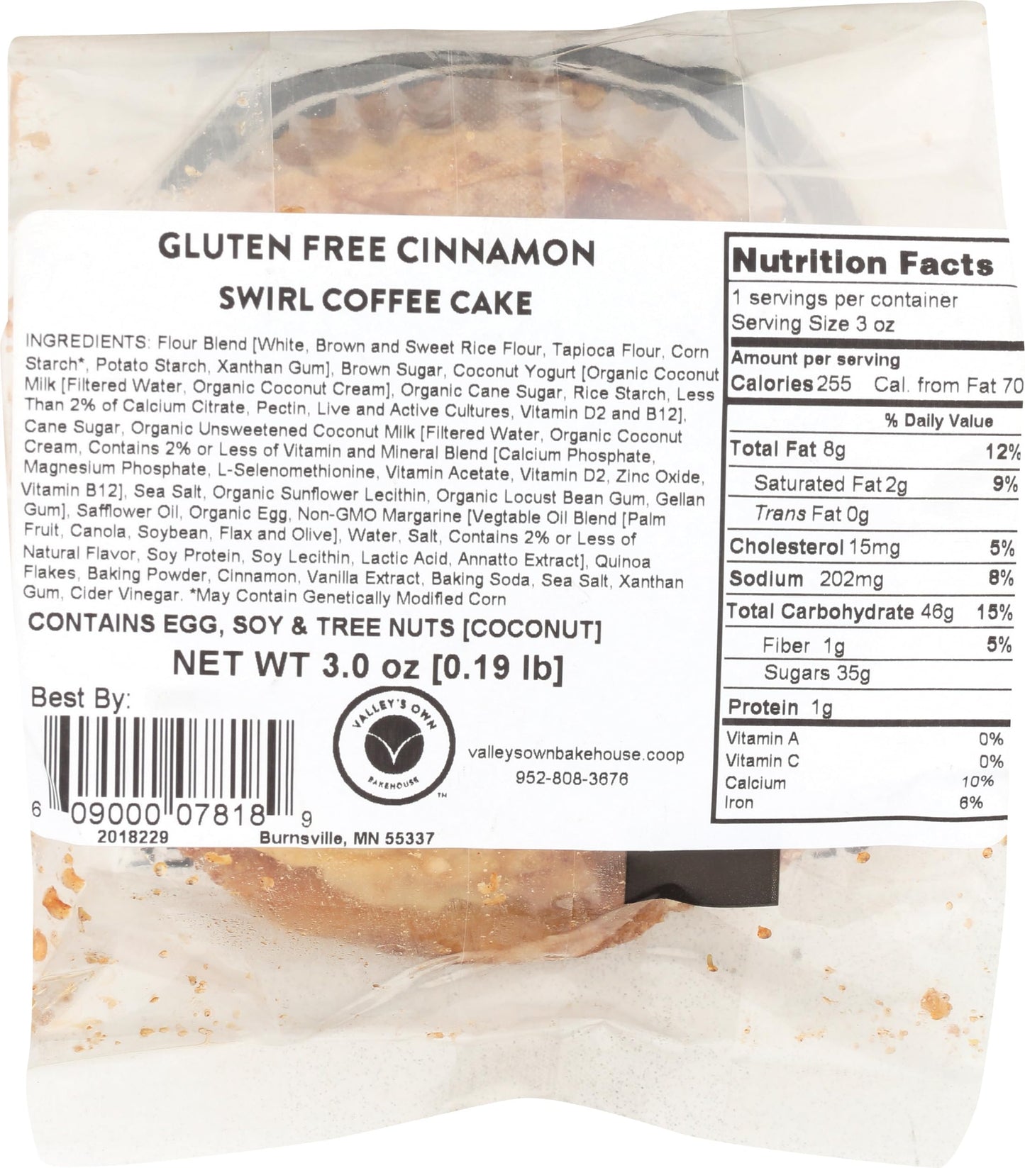 Down in the Valley Cinnamon Swirl Coffee Cake, 3 OZ