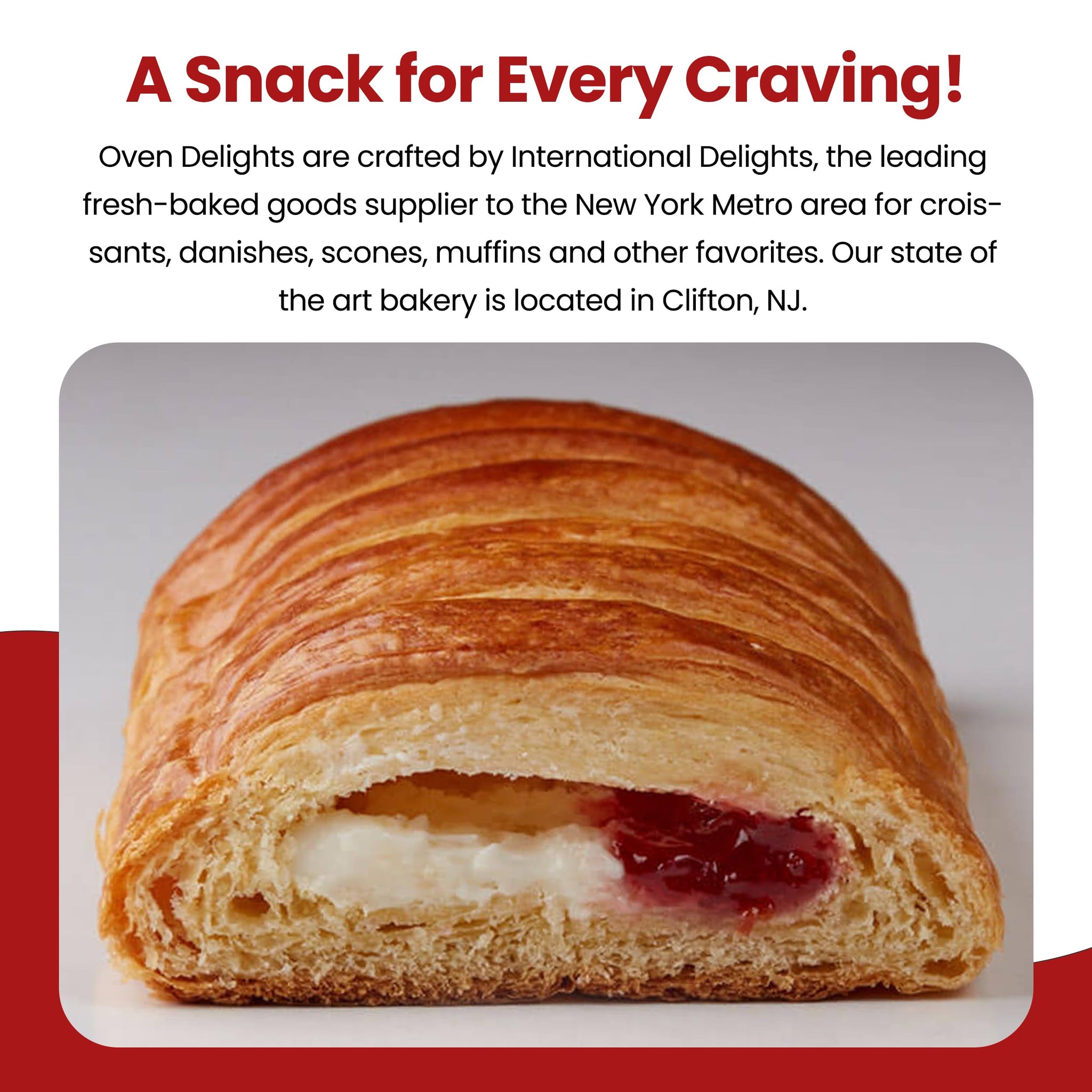 Oven Delights Strawberries & Cream Danish Bakery fresh - Breakfast pastries - Real fruit - fruit pastries - perfectly cooked - taste simply fresher |