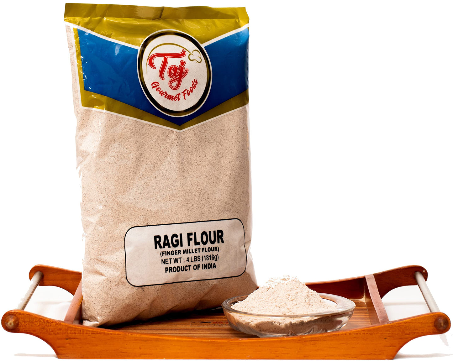 TAJ Premium Indian Ragi Flour, Finger Millet Flour, (4-Pounds (NEW))