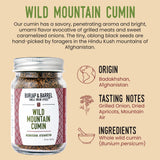 Burlap & Barrel Wild Mountain Cumin - Savory, Aromatic, and Bright Umami Flavor - Whole & Ground Cumin Seeds - As Seen On Shark Tank - 1.8oz Glass Jar