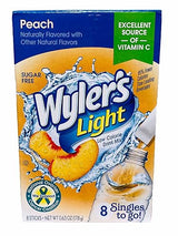 Wyler's Light Singles To Go Powder Packets, Water Drink Mix, Peach, Pack of 1