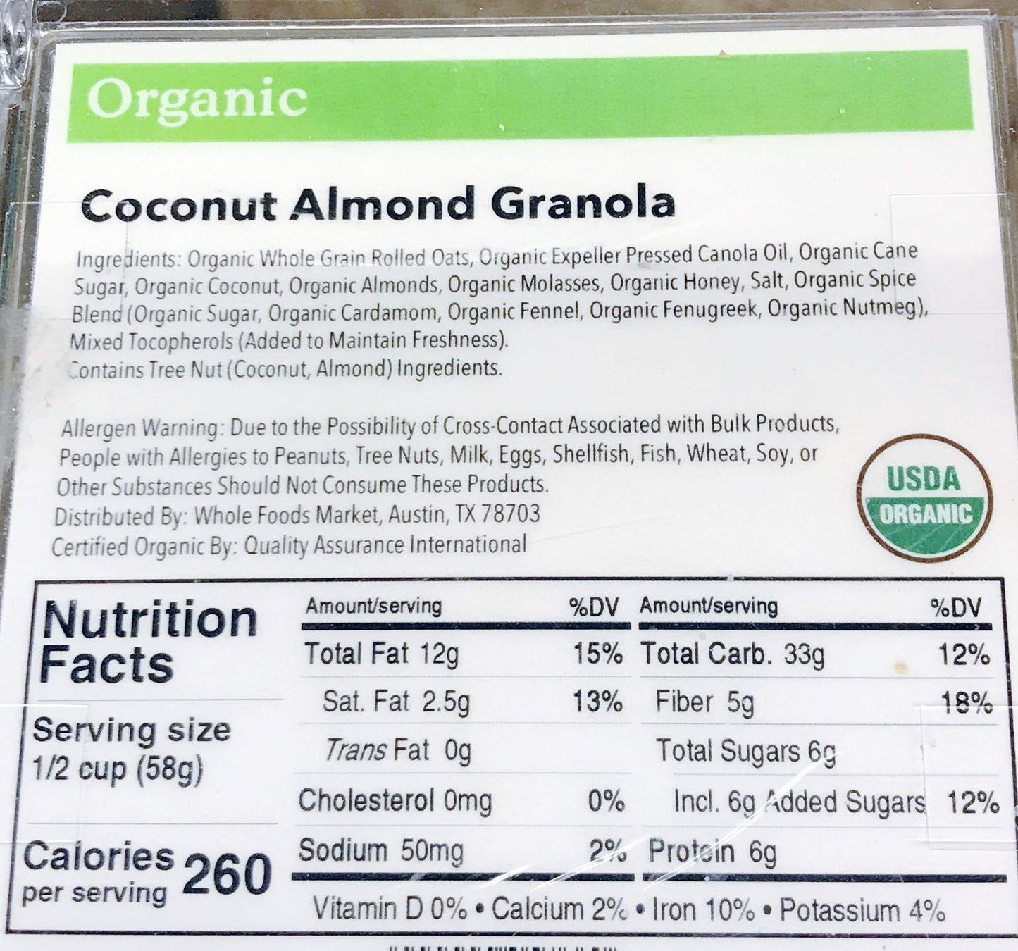 Organic Coconut Almond Granola