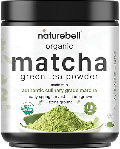 Organic Matcha Green Tea Powder, 1 Pound | Unsweetened with Zero Sugar, Culinary Grade, Potent Early Spring Leaf Harvest, Fine Stone Ground - Vegan