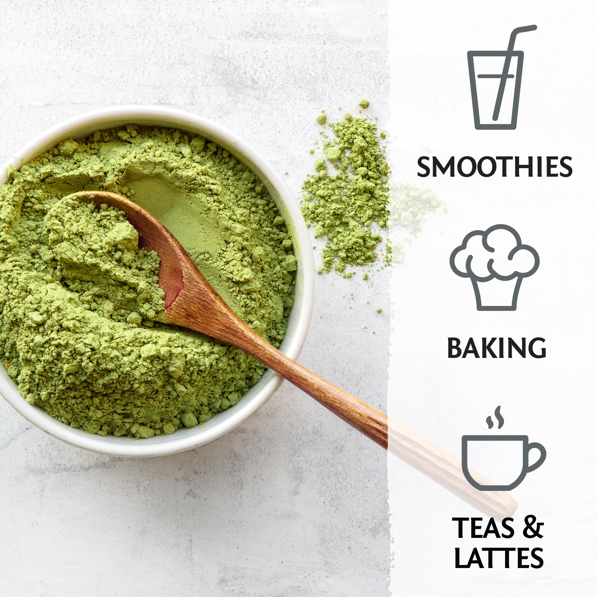 Organic Matcha Green Tea Powder Culinary Grade Matcha for Smoothies Baking Lattes Vegan Sugar & Dairy Free 225 Servings Sunwarrior