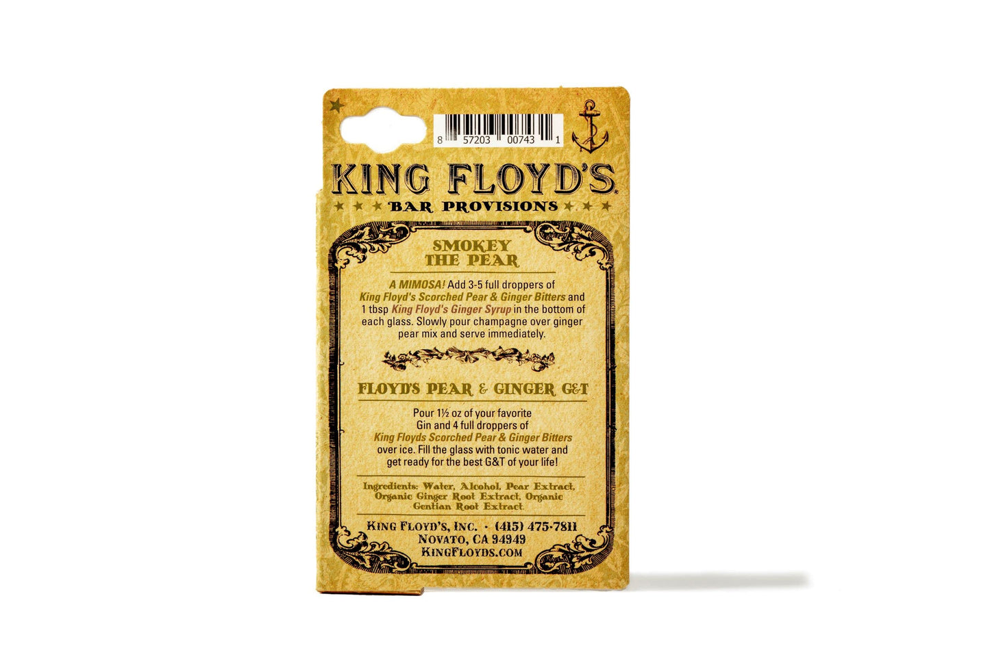 King Floyd's Artisanal Scorched Pear & Ginger Bitters, Hand Crafted, Made from the Torched Carmalized Pears, Unique Bitters for Unique Cocktail, 0.5oz