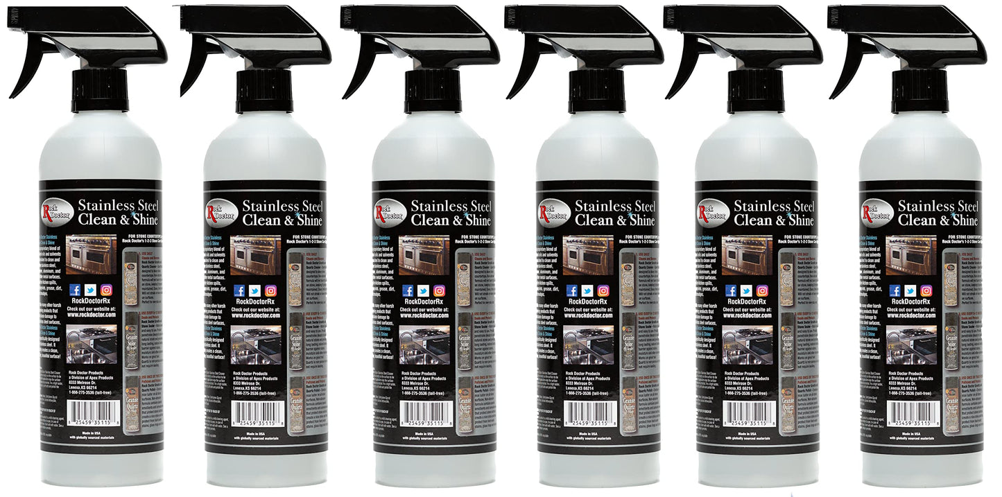 Rock Doctor Stainless Steel Cleaner and Protectant, Streak-Free Cleaning Solution for Chrome and Aluminum Appliances or Surfaces, Smudge Resistant