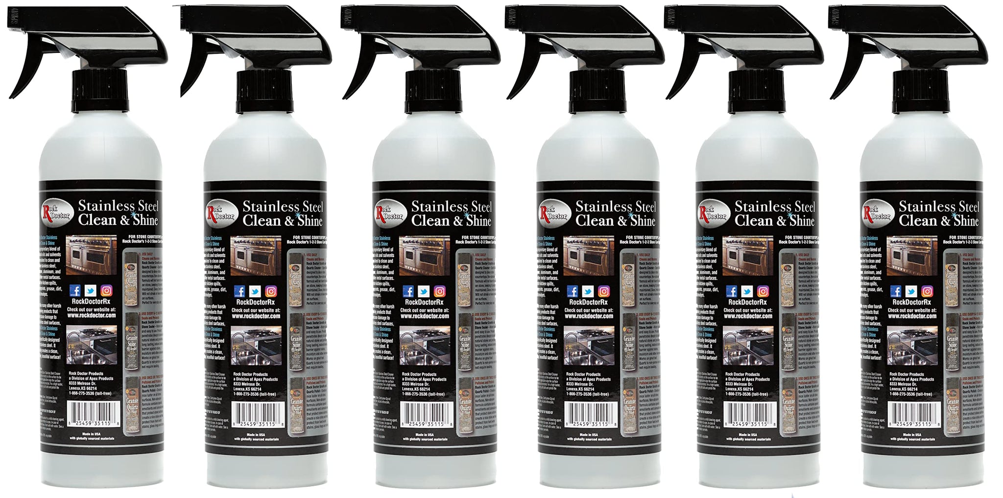 Rock Doctor Stainless Steel Cleaner and Protectant, Streak-Free Cleaning Solution for Chrome and Aluminum Appliances or Surfaces, Smudge Resistant