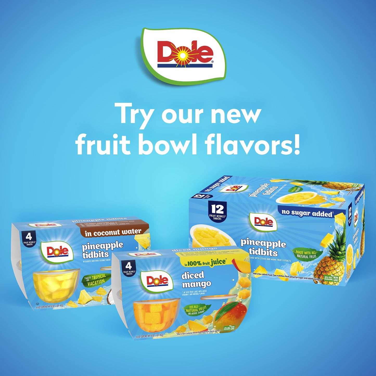 Dole Diced Pears in 100% Juice - Dole Fruit Bowls Snacks - 4 oz Fruit Bowls - 4 Pack