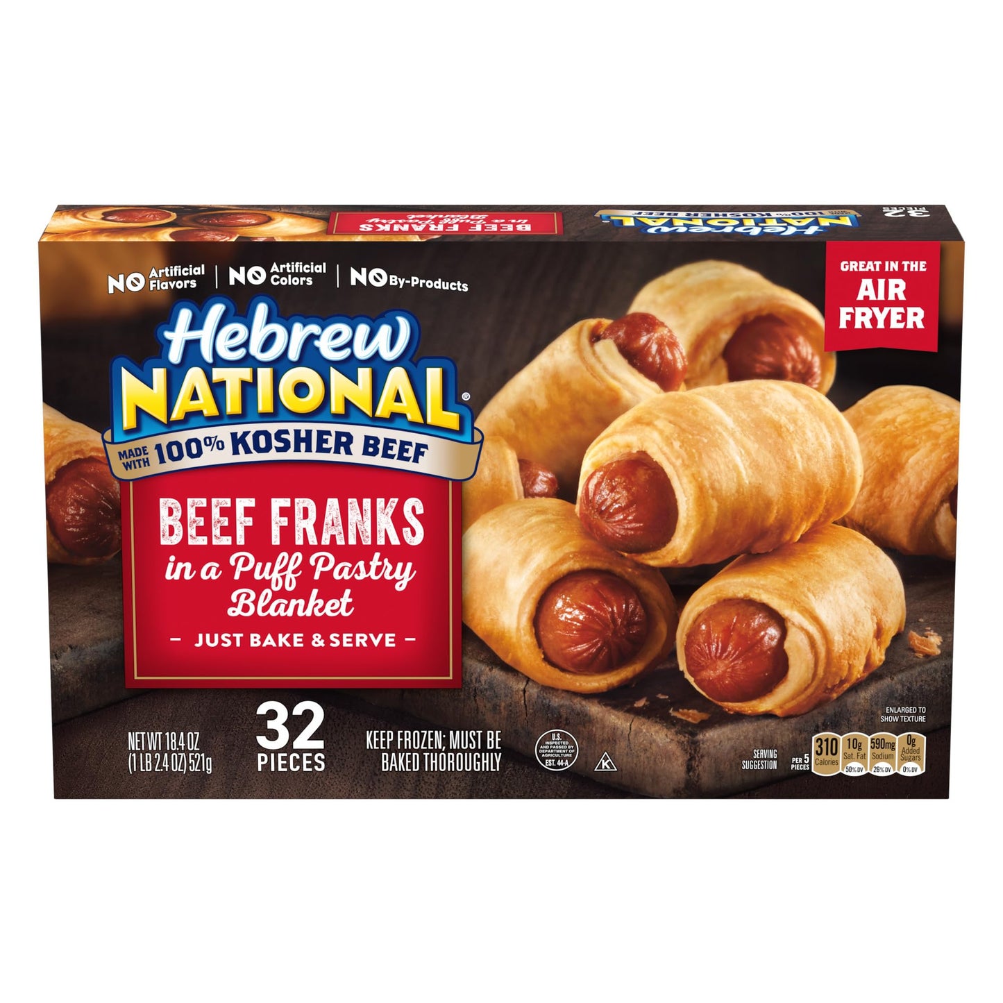 Hebrew National Frozen Beef Franks in a Blanket, 18.4 Oz