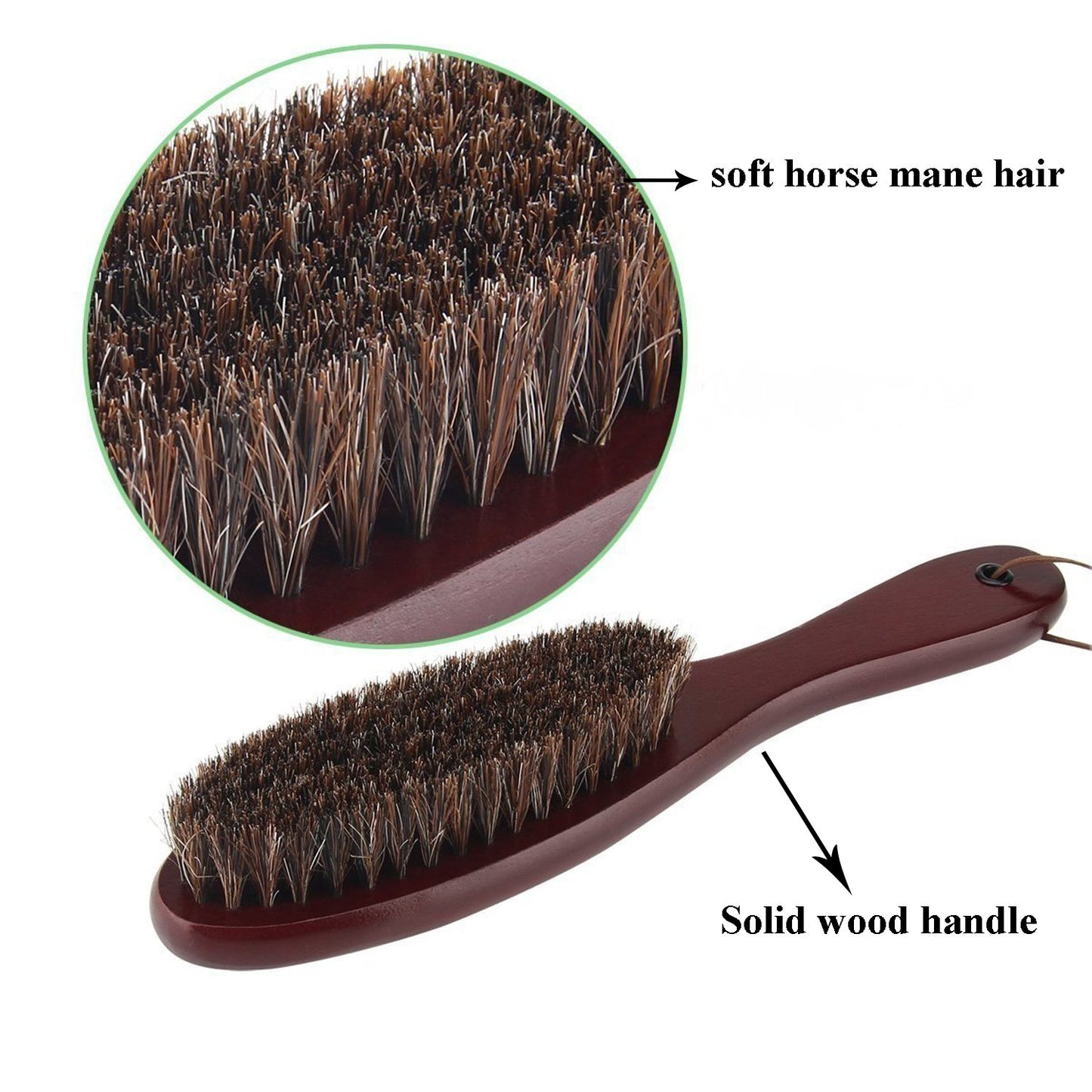 Cokaka Clothes Garment Dust Cleaning Brush Lint Remover Brush with Genuine Soft Horsehair and Wooden Handle for Coat Men Suits Shoes Jacket Furniture