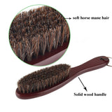 Cokaka Clothes Garment Dust Cleaning Brush Lint Remover Brush with Genuine Soft Horsehair and Wooden Handle for Coat Men Suits Shoes Jacket Furniture