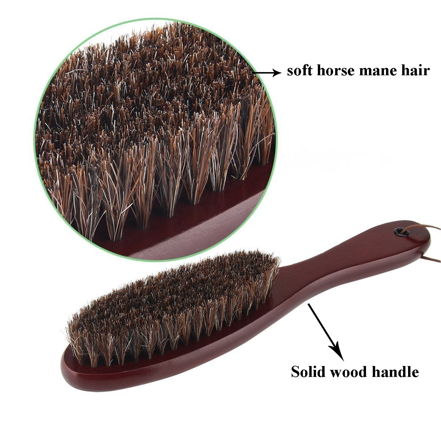 Cokaka Clothes Garment Dust Cleaning Brush Lint Remover Brush with Genuine Soft Horsehair and Wooden Handle for Coat Men Suits Shoes Jacket Furniture