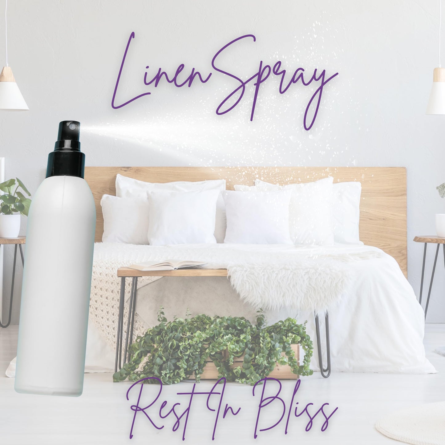 Vanilla Linen Spray, 8 ounces - Eclectic Lady Sheet and Linen Spray - No Artificial Colors, Parabens, or Preservatives - Long-Lasting Scent for Bed