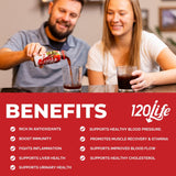 120/Life Blood Pressure Support, Beet Root Juice, Pomegranate Extract, Cranberry Juice, Tart Cherry, Hibiscus, and Magnesium (8 Fl Oz, Pack of 14)
