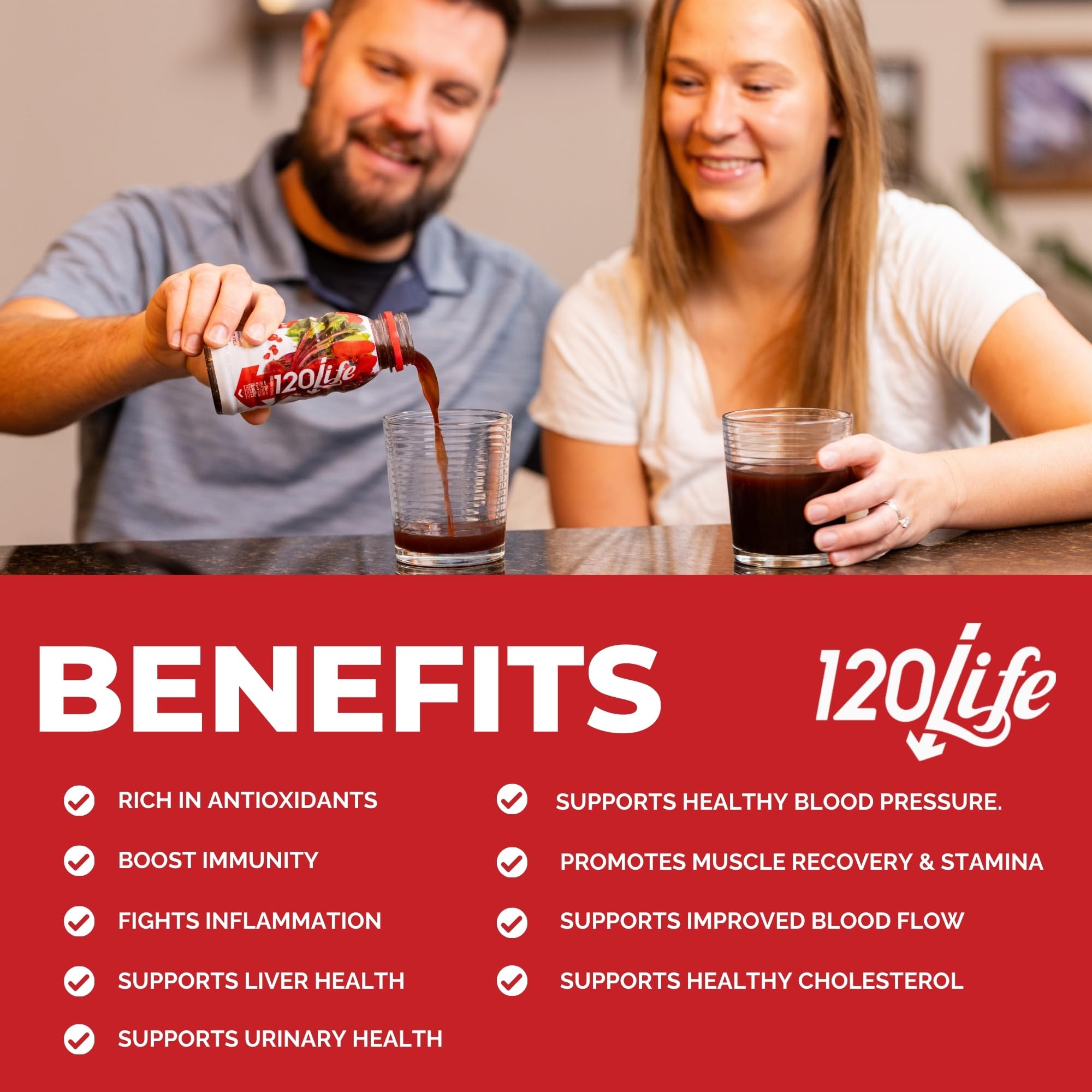 120/Life Blood Pressure Support, Beet Root Juice, Pomegranate Extract, Cranberry Juice, Tart Cherry, Hibiscus, and Magnesium (8 Fl Oz, Pack of 14)