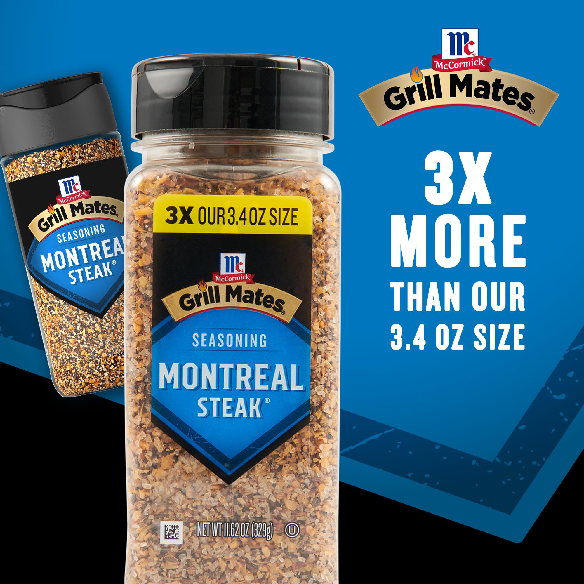 McCormick Grill Mates Seasoning, Montreal Steak, No MSG Added, Gluten Free, No Artificial Flavors, For Transforming Everyday Cuts of Meat