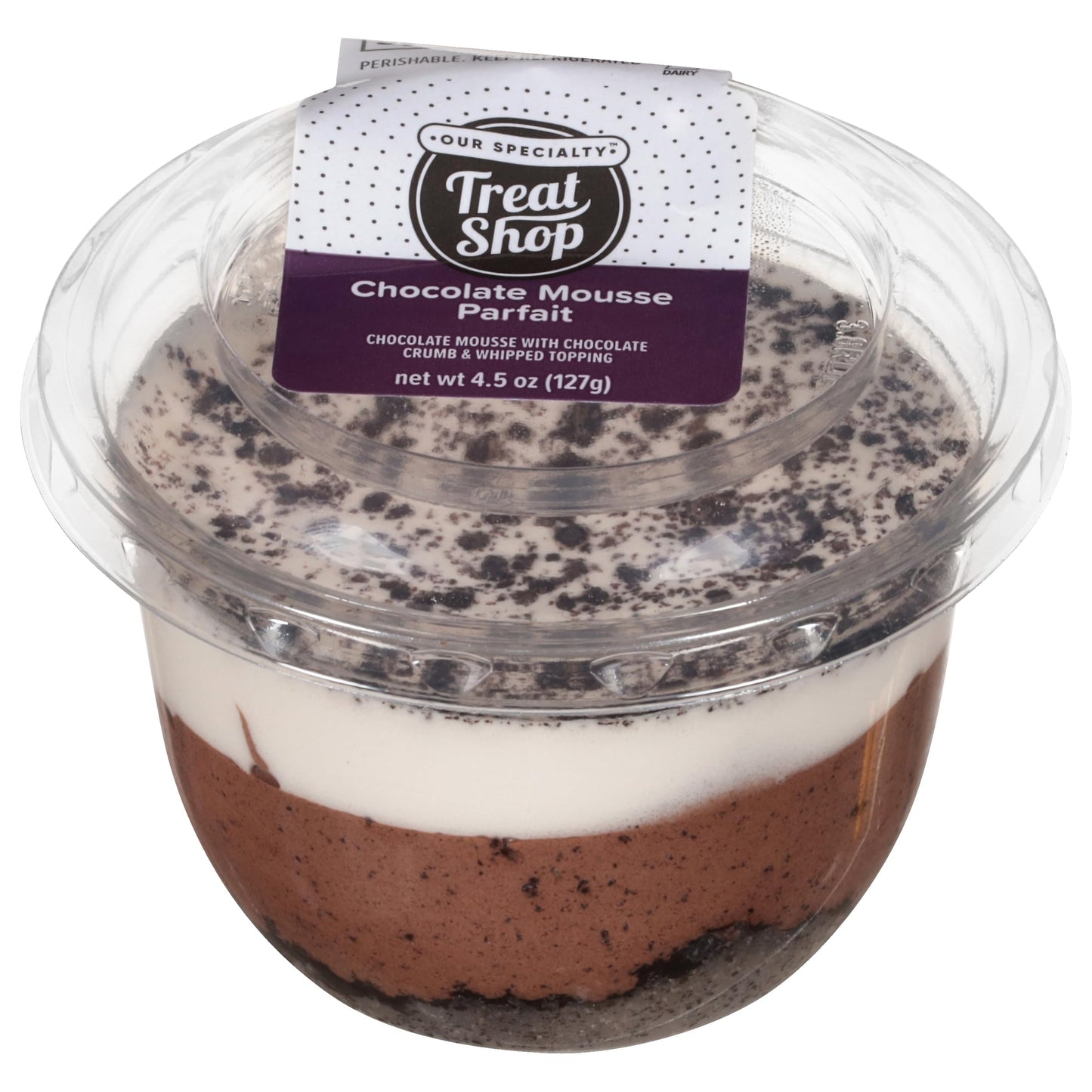 Our Specialty Chocolate Snacks Parfait Cup with Whipped Topping, Single Serve Dessert, 4.5 oz, Frozen