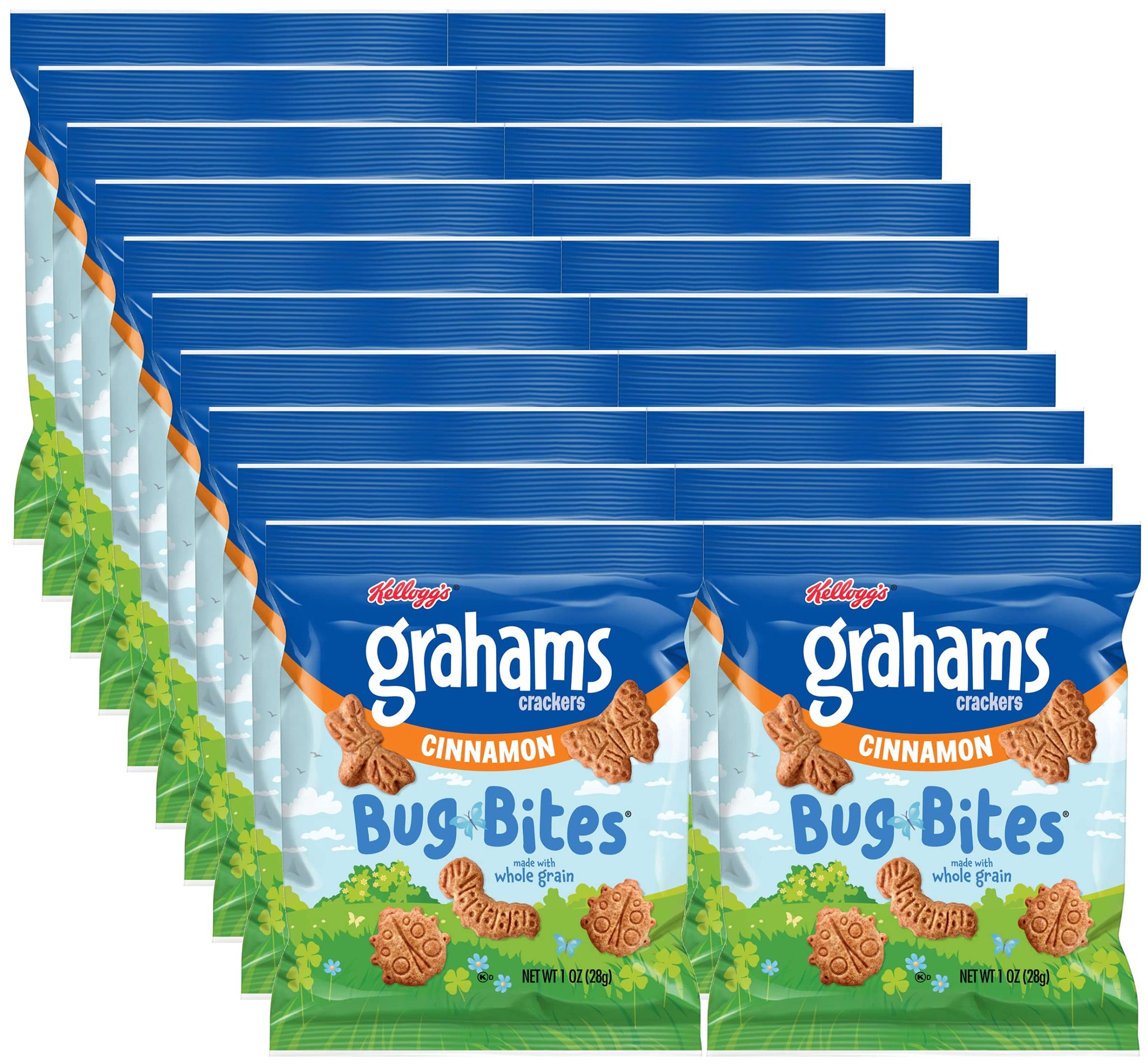 Cinnamon Graham Crackers Bug Bites, Made with Whole Grain, Delicious Snacks for the Whole Family, Stock up and Enjoy them (Pack of 20)