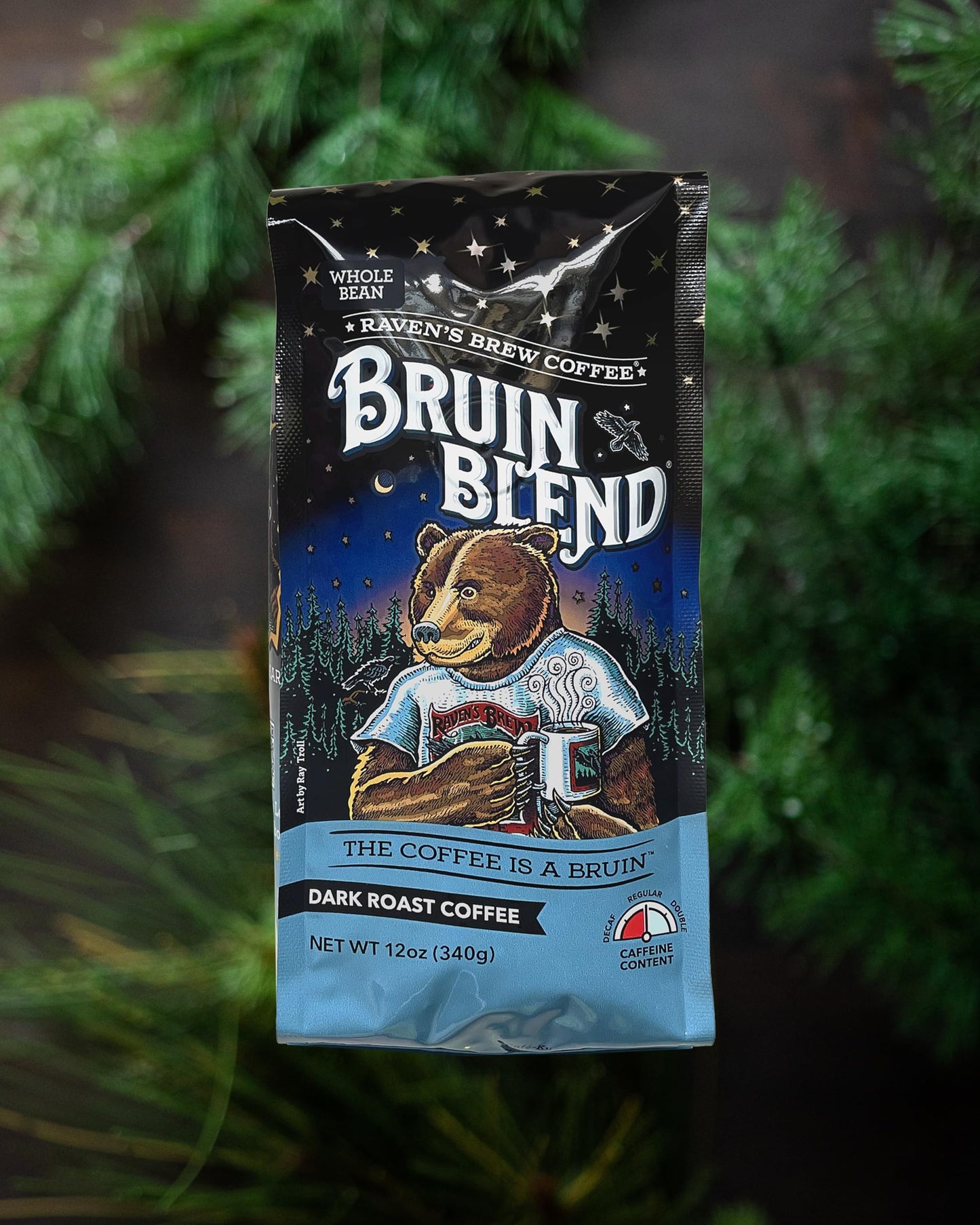 Ravens Brew Whole Bean Bruin Blend, 12-Ounce Bags (Pack of 2)
